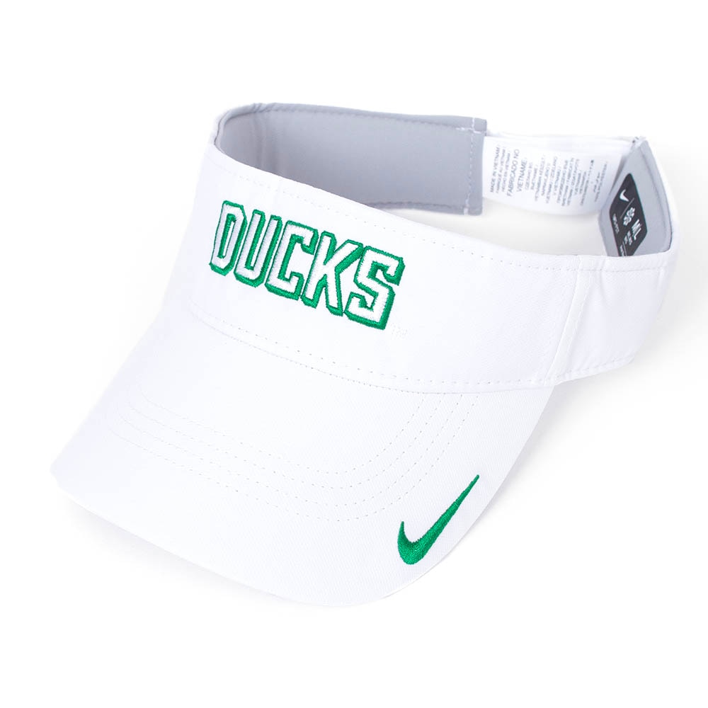 Classic Oregon O, Nike, White, Visor, Performance/Dri-FIT, Accessories, Unisex, Sideline, Tonal, Ace, Practice, 882717